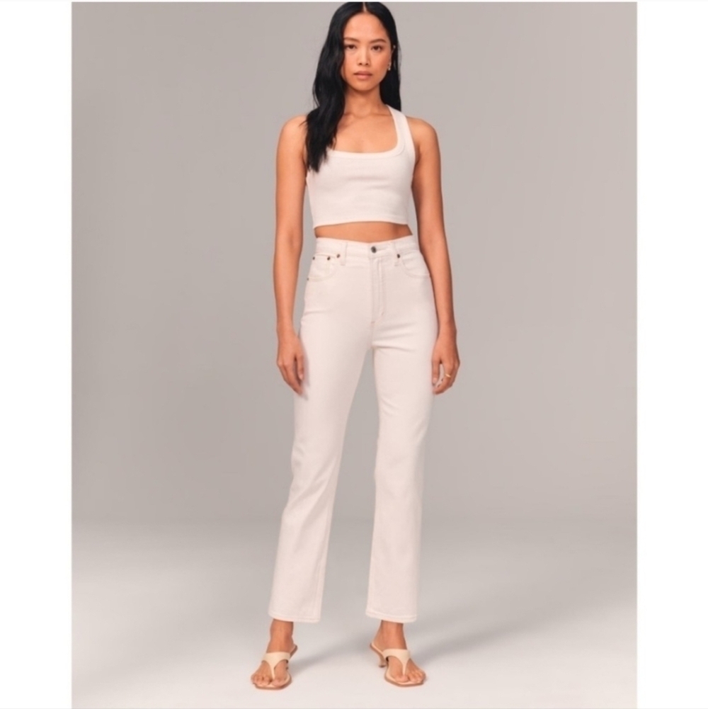 Abercrombie Curve Love The Ankle Straight Ultra High Rise Jean